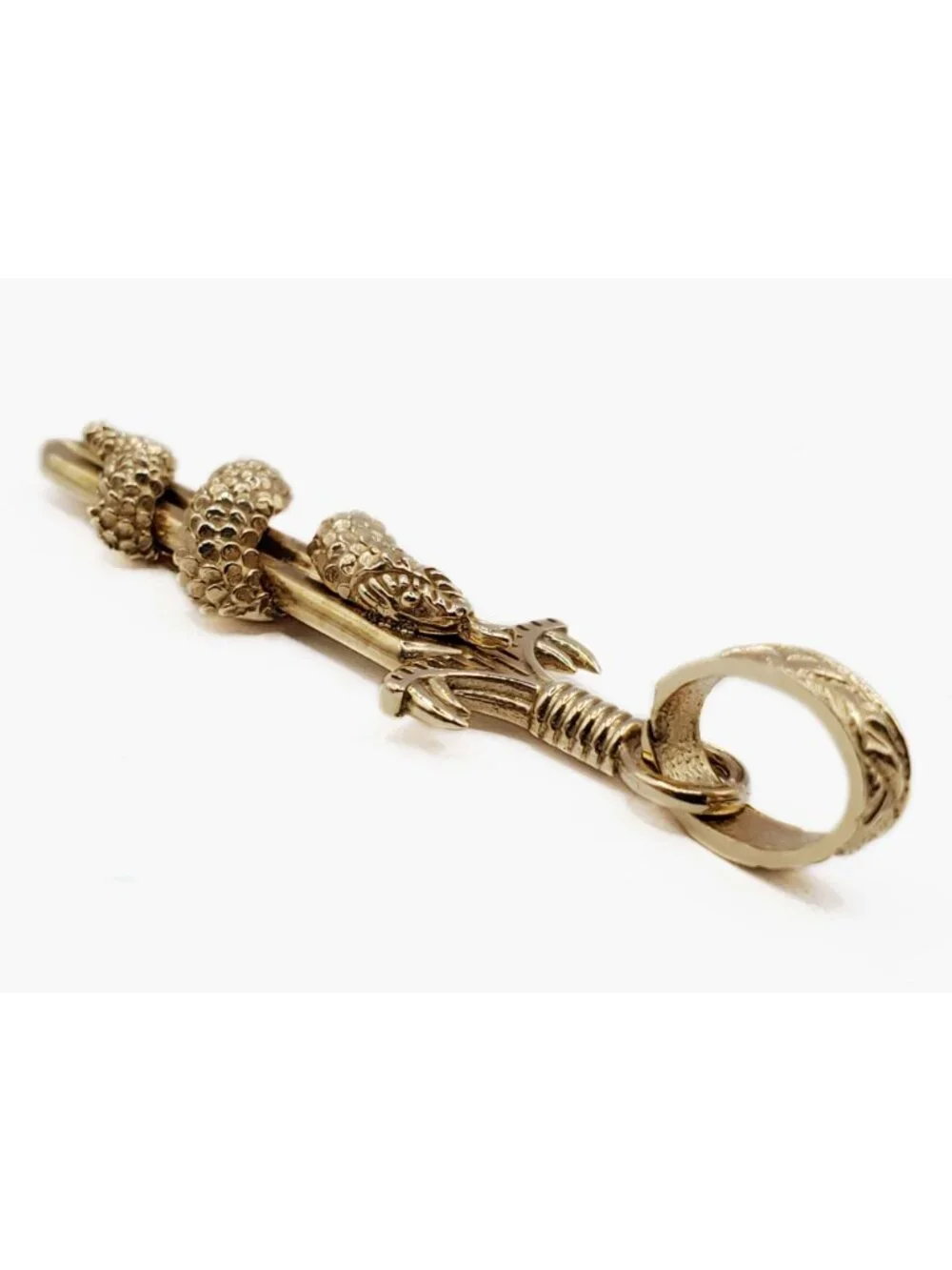 Decorative Dagger & Serpent Snake Pendant 14k Gold